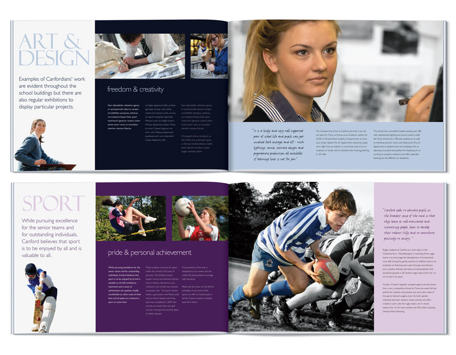 Canford Prospectus Design by The Agency for Education