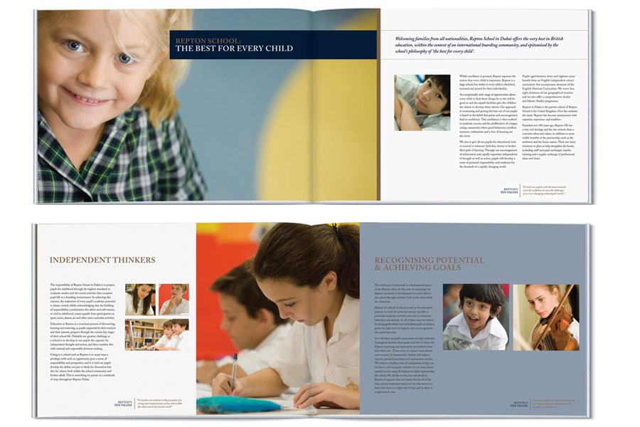 Prospectus Design for Repton School Dubai by The Agency for Education